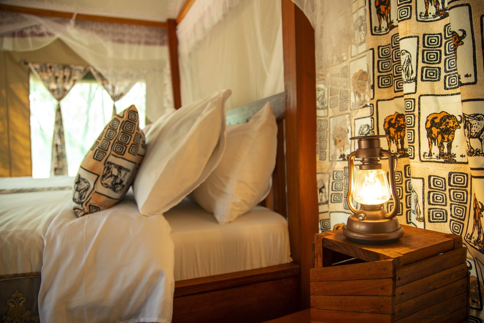Single suite with king-size bed at Maboresho Tented Camp